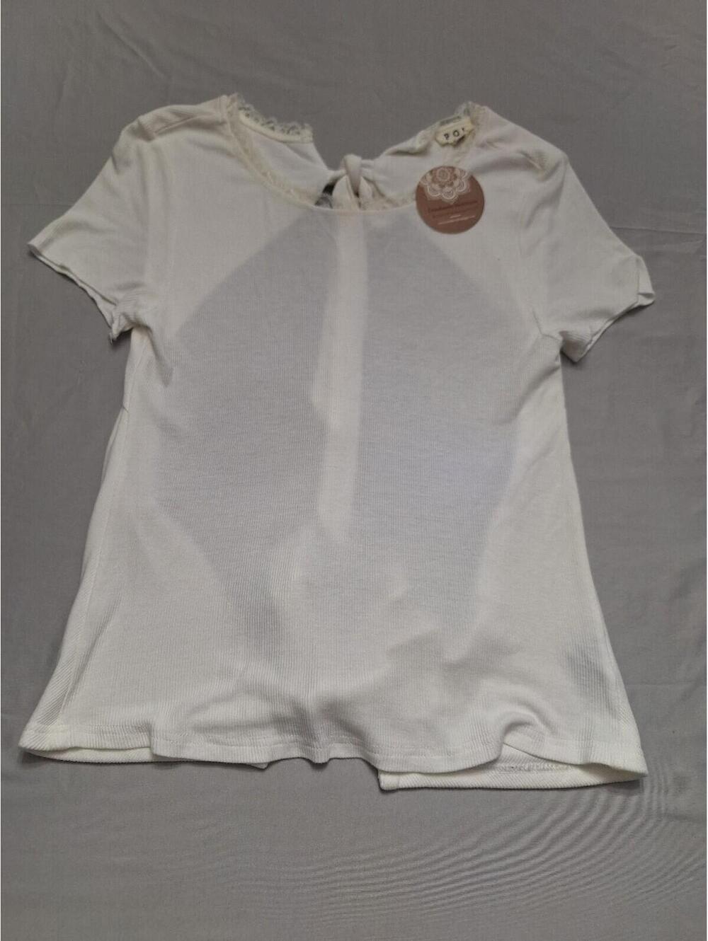 POL scoop neck,laced trimmed, open back lightweight top. Size S, NWT